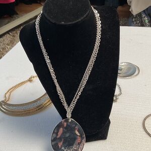 Chicos Silver Double-Chain Pendant Necklace - Women's Jewelry